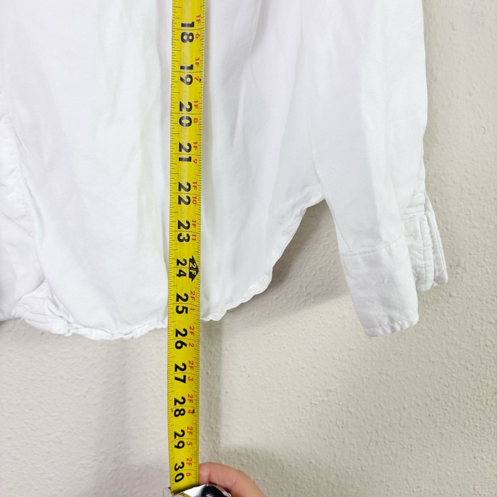 Zara Basic Denim White Button Down Shirt With Poc… - image 6